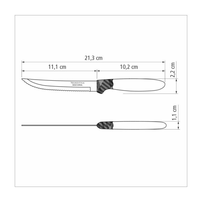 Cuchillo de Mesa Mango Plastico Blanco Ipanema TRAMONTINA - Imagen 2