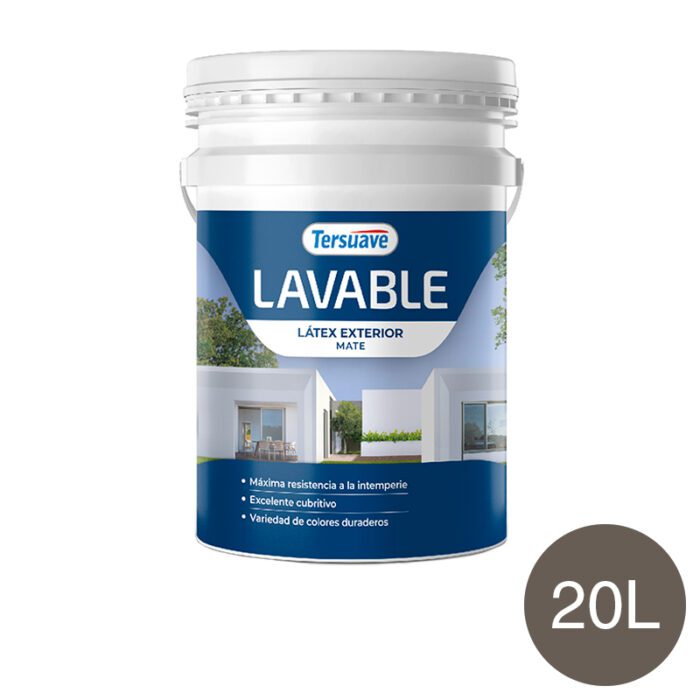 Pintura Latex Exterior Lavable Tersuave Gris Acero Mate 20 Lts. - Imagen 1