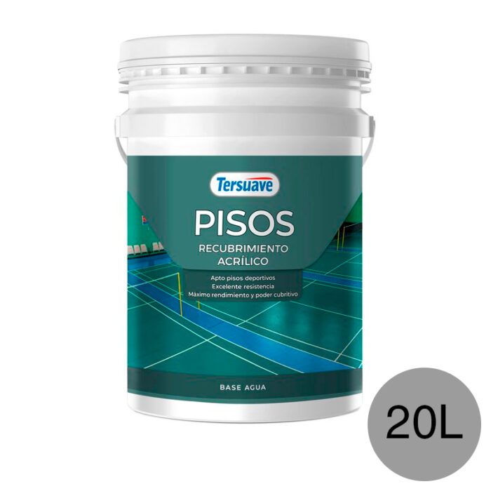 Pintura Pisos Recubrimiento Acrilico Gris Plomo Mate 20 Lts. TERSUAVE - Imagen 1