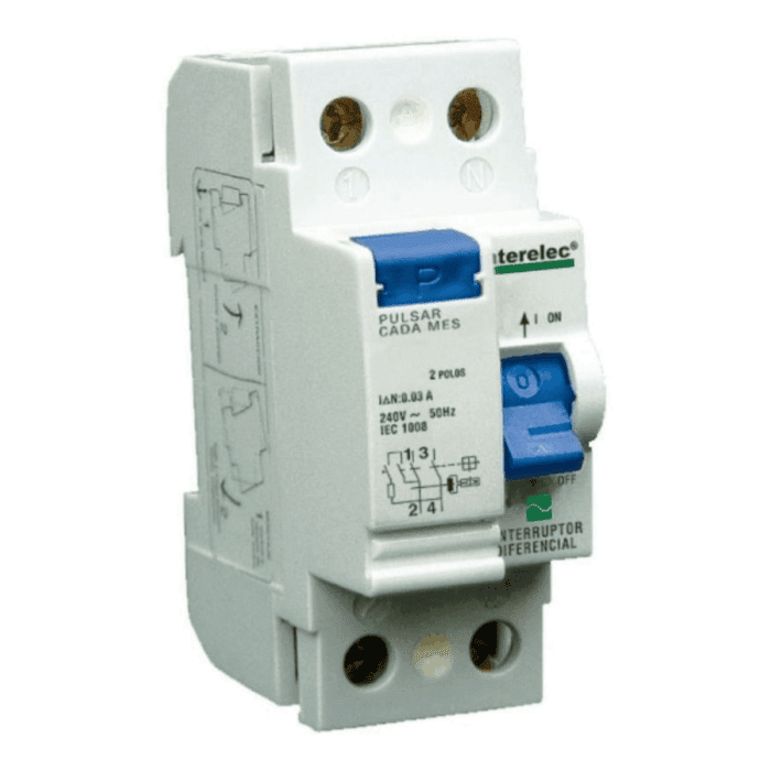 Interruptor Diferencial "Disyuntor" 2 x 25 Amp. INTERELEC - Imagen 1