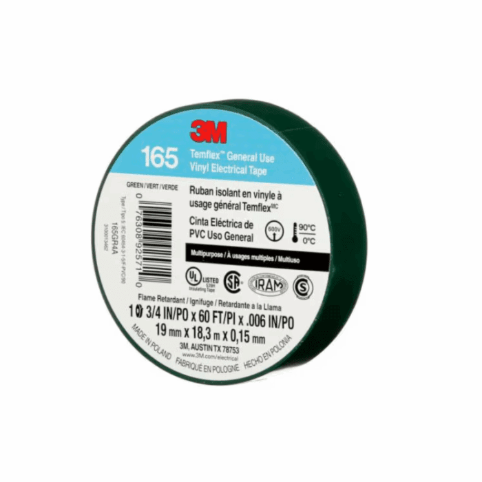 cinta_aisladora_3m_temflex_165_pvc_19mm_por_18_metros_verde_uso_general Cinta Aisladora 3M 165 9 Mts. - Imagen 1