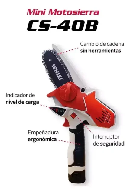 MINI MOTOSIERRA SENSEI CS-40B BATERIA