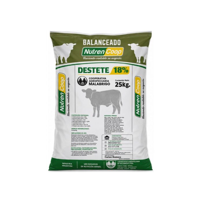Diseño sin título ALIMENTO BALANCEADO DESTETE 18% NUTRENCOOP - Imagen 1