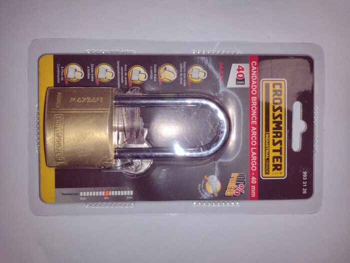 107883 CANDADO DE BRONCE DE 40 MM CON ARCO LARGO, CROSSMASTER 9933126 - Imagen 1