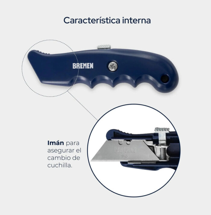 CUCHILLA METALICA RETRACTIL USO INTENSIVO BREMEN 8040 - Imagen 1