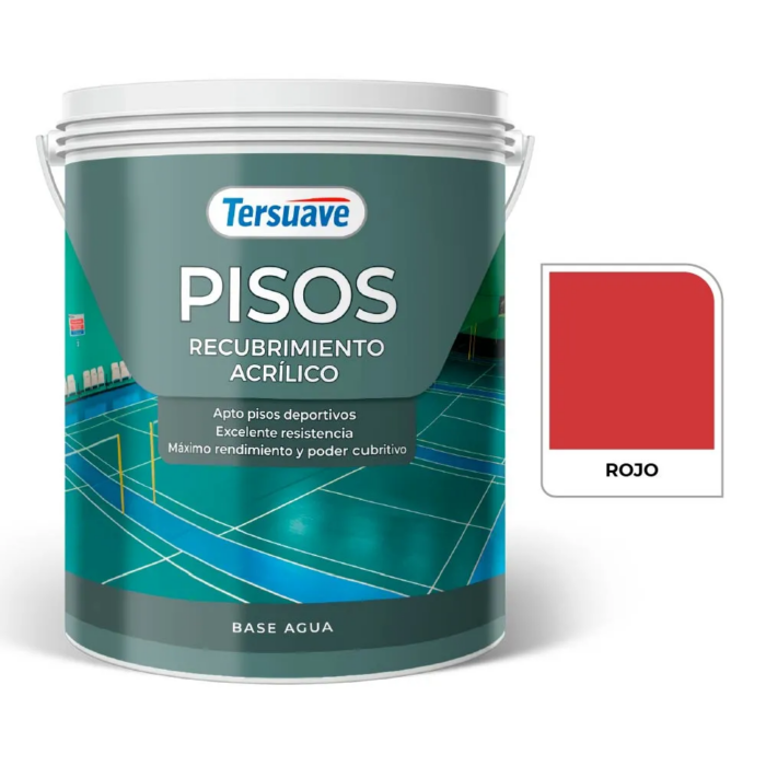PISOS RECUBRIMIENTO ACRÍLICO ROJO 4 LTS - Imagen 1