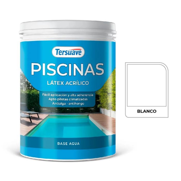 146055 PISCINAS LÁTEX ACRÍLICO MATE BLANCO X 1 LTS TERSUAVE - Imagen 1