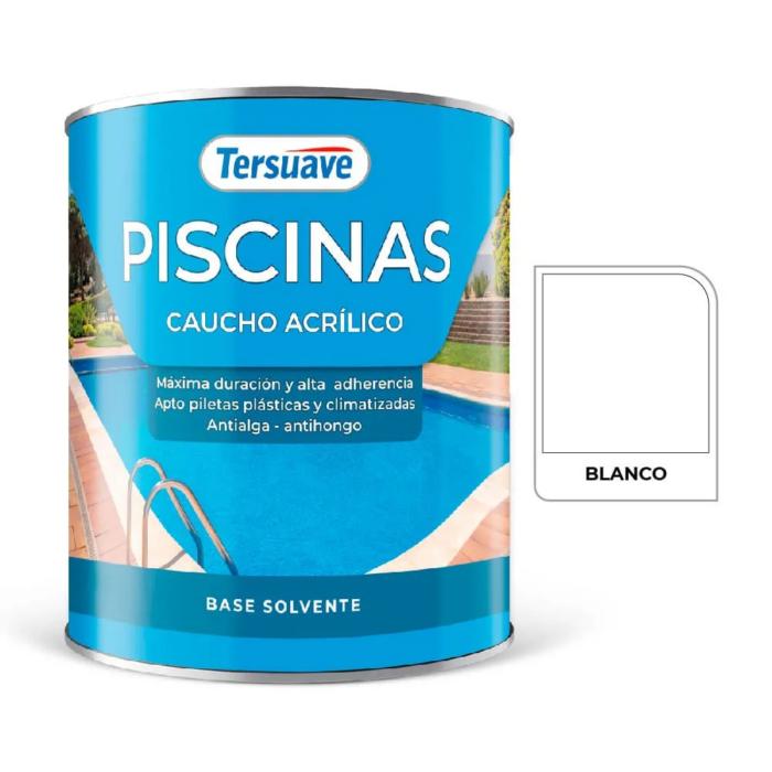 PISCINAS CAUCHO ACRÍLICO SEMIMATE BLANCO X 1 LTS TERSUAVE - Imagen 1