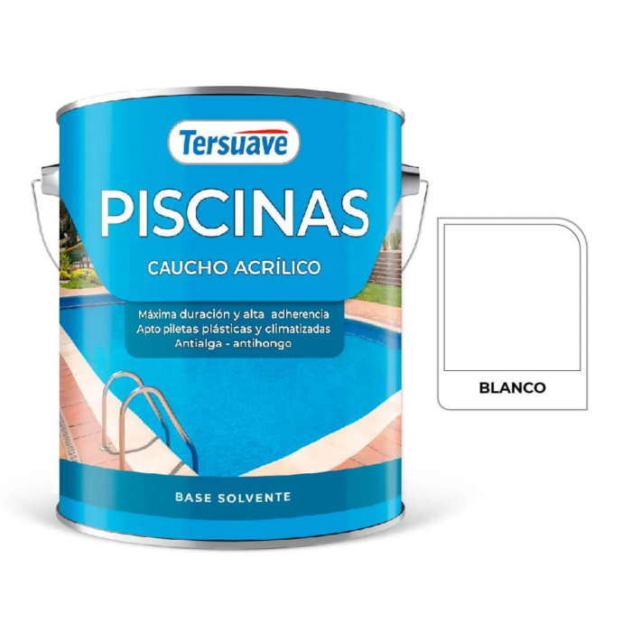 PISCINAS CAUCHO ACRÍLICO SEMIMATE BLANCO X 4 LTS TERSUAVE - Imagen 1