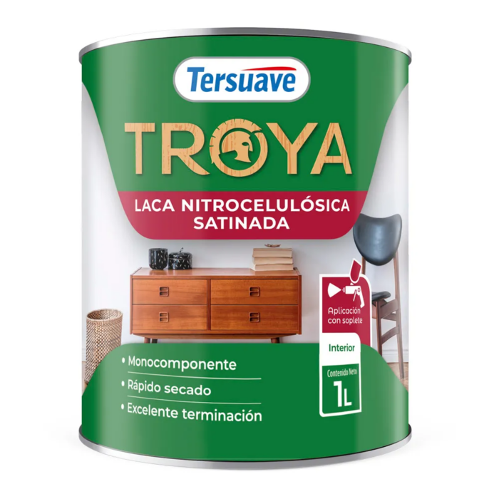 146105 TROYA LACA NITROCELULOSICA SATINADO X 1 LTS TERSUAVE - Imagen 1
