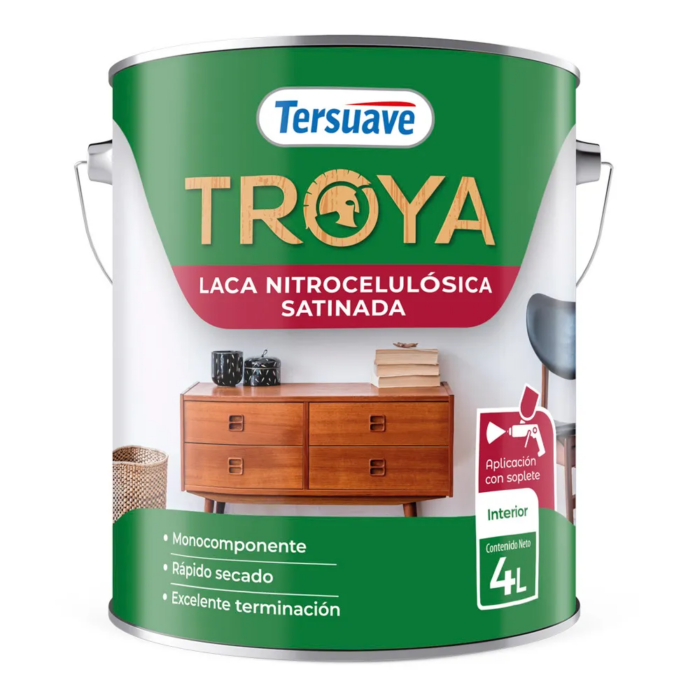 TROYA LACA NITROCELULOSICA SATINADO X 4 LTS TERSUAVE - Imagen 1