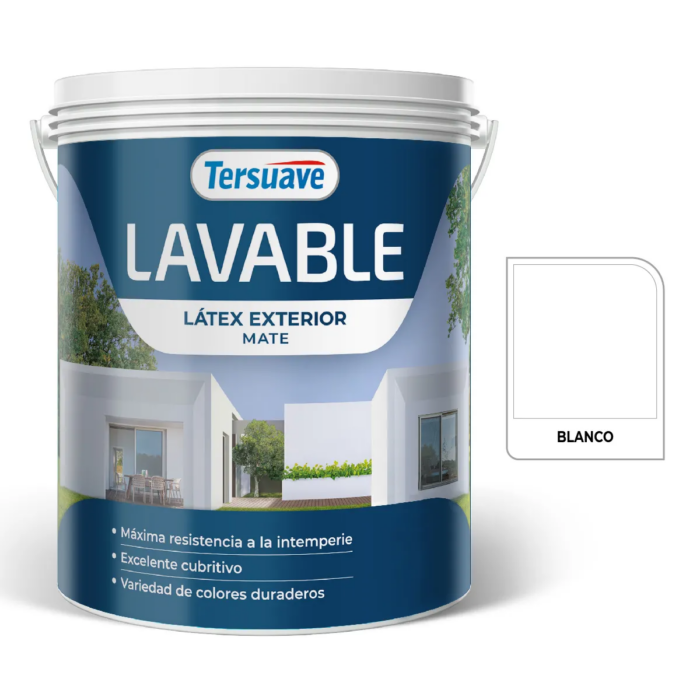 146703 LAVABLE LATEX EXTERIOR MATE BLANCO X 20 LTS TERSUAVE - Imagen 1