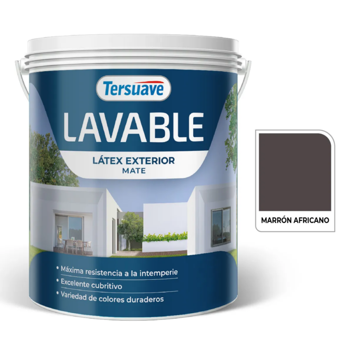 146724 LAVABLE LATEX EXTERIOR MATE MARRON AFRICANO X 1 LTS TERSUAVE - Imagen 1
