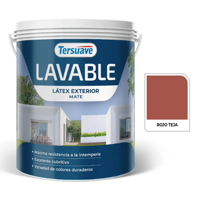 LAVABLE LATEX EXTERIOR ROJO TEJA X 20 LTS TERSUAVE - Imagen 1