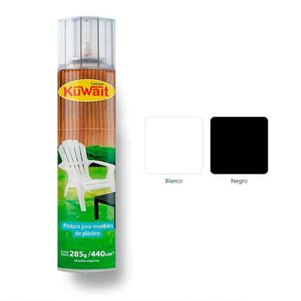 PINTURA EN AEROSOL DE 440 CC COLOR NEGRO PARA MUEBLES PLÁSTICOS KUWAIT
