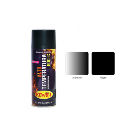 PINTURA EN AEROSOL DE 245 GRAMOS COLOR NEGRO ALTA TEMPERATURA 600° KUWAIT