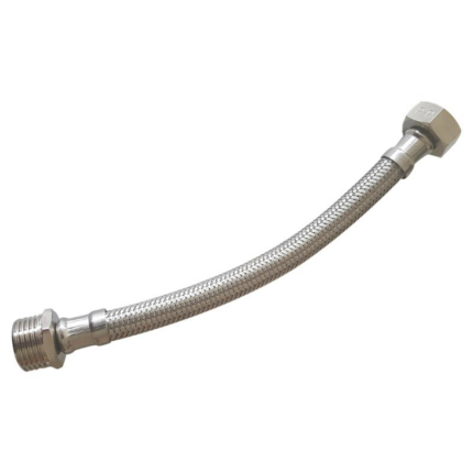 CONECTOR FLEXIBLE MALLADO INOXIDABLE 3/4" X 40 CM