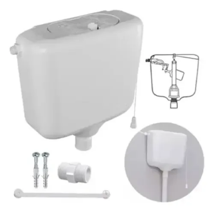 DEPÓSITO PLÁSTICO PARA INODORO ASTRA, 9 LITROS, KIT COMPLETO, MODELO C17/TBE/X1.