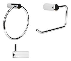KIT DE ACCESORIOS PARA BAÑO DE 3 PIEZAS, TERMINACIÓN CROMADA, CÓDIGO 814208.