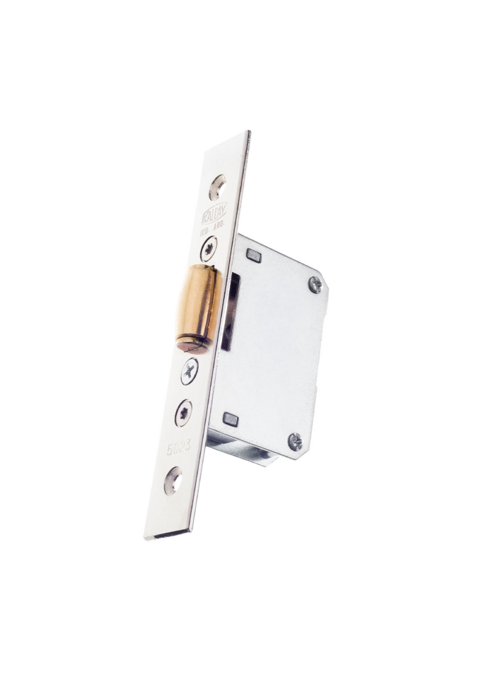 CERRADURA KALLAY MODELO 5023 DE HIERRO NEGRO, CON PESTILLO A RODILLO, PARA EMBUTIR - Imagen 1