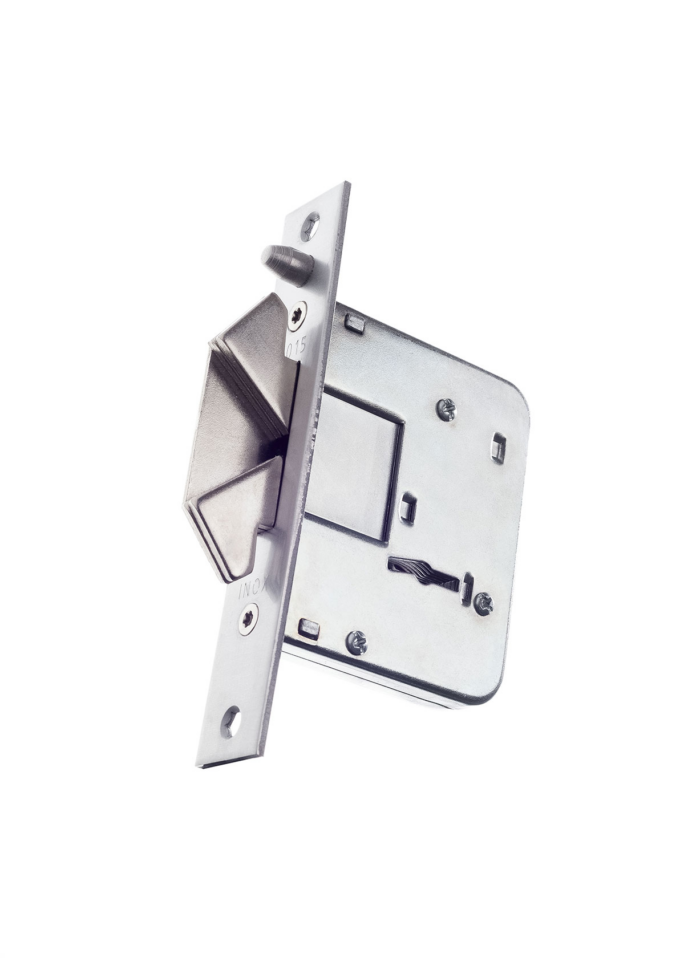 CERROJO KALLAY MODELO 4015 PARA PUERTA CORREDIZA, FRENTE HIERRO NIQUELADO - Imagen 1