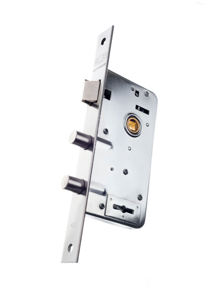 CERRADURA KALLAY 4007 SEGURIDAD EMBUTIR FRENTE HIERRO NIQUELADO - Imagen 1