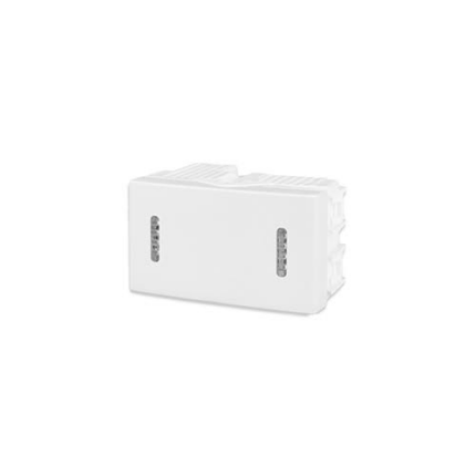 INTERRUPTOR COMBINADO UNIPOLAR DE 6A, TECLA LISA, COLOR BLANCO, CÓDIGO 240703.