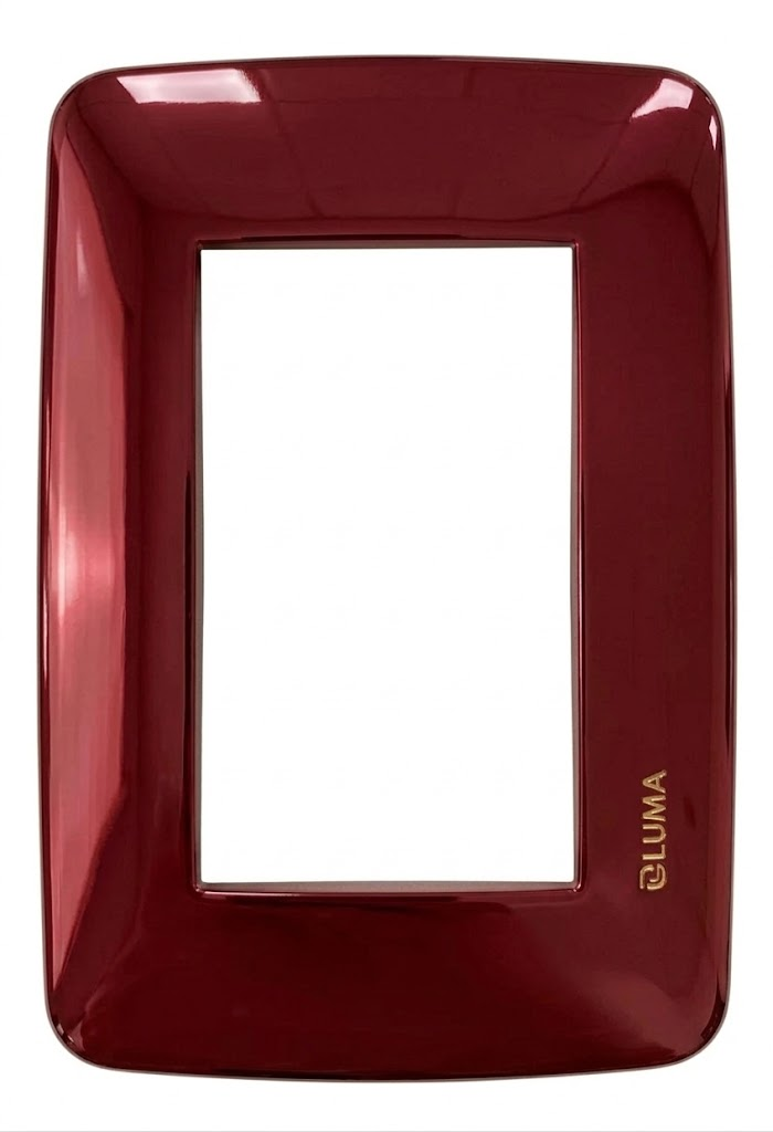 535160 TAPA SOMA 3 MÓDULOS SISTEMA DUE ROJO BORDEAUX BRILLANTE - Imagen 1
