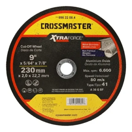 DISCO CORTE OXIDO DE ALUMINIO 230X2.0X22.2 CROSSMASTER