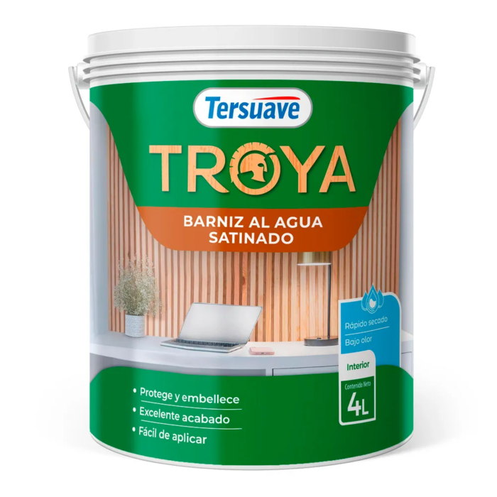 TROYA BARNIZ AL AGUA SATINADO X 4 LTS TERSUAVE - Imagen 1