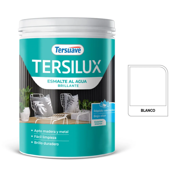 888222 TERSILUX ESMALTE AL AGUA BRILLANTE BLANCO X 1 LTS TERSUAVE - Imagen 1