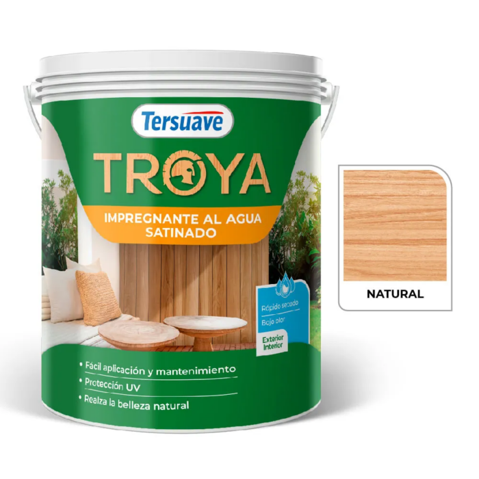 888336 TROYA IMPREGNANTE MADERAS AL AGUA SATINADO NATURAL X 4 LTS - Imagen 1